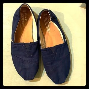 Navy blue microsuede classic toms